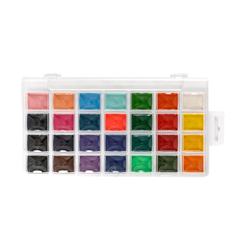 28 kolore erdi-lehor akuarela pintura-sorta Pintzelekin